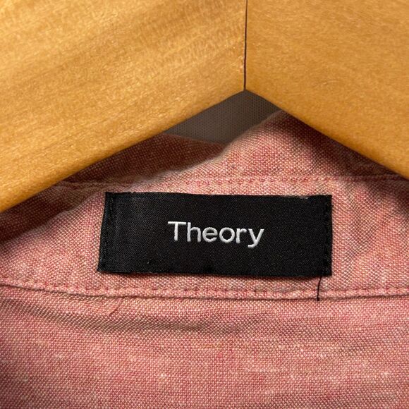 Theory Women Linen Blend Sleeveless Blouse Top Button Shirt Size Medium D050 -6 - Picture 5 of 16